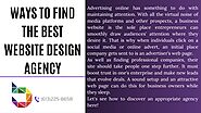 Ways To Find The Best Website Design Agency