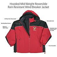 USmc Semper Fidelis Hooded Reversible Rain Resistant Windbreaker Jacket