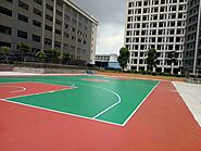 what kind of materials used on basketball court?
