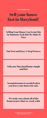 Sell your house fast in Maryland!