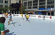 Synthetic ice skating rinks, synthetic ice for ice hockey and skating