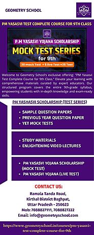 PM Yasasvi Test Complete Course for 9th Class