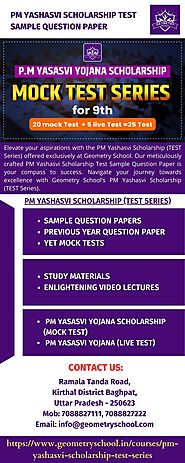 PM Yashasvi Scholarship Test Sample Question Paper