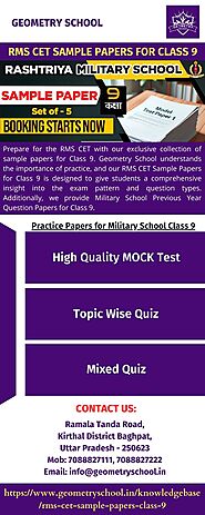 RMS CET Sample Papers for Class 9