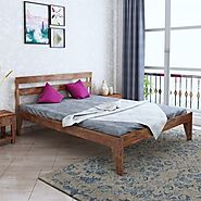 Buy Seoul Sheesham Wood King Size Bed Without Storage