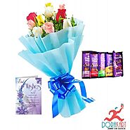 Dairy Milk Chocolate Gift Pack With a Flower Bouquet and Greeting Card