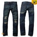 Texas Men Relaxed Jeans With Rips Denim Jeans CW140230