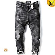 CWMALLS® Classic Black Ripped Jeans CW107009