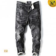 CWMALLS® Designer Black Skinny Jeans CW107009