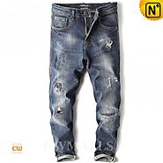 CWMALLS® Designer Ripped Tapered Jeans CW107006