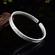 Tibetan Mantra Bracelet - Meaning Jewelry - 999 Silver - Mantrapiece