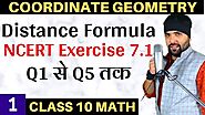 Lecture 1 || NCERT Solutions for Exercise 7.1 Coordinate Geometry Class 10 Maths