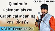 Graphical explanation of quadratic polynomials and Exercise 2.1 Polynomials Class 10 Maths