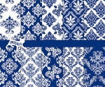 Blue digital paper Blue damask digital paper scrapbook paper printable paper Blue paper Navy blue damask Commercial use