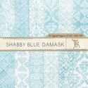 Shabby Blue Damask Digital Paper, Damask Digital Paper, Damask Scrapbook Paper, Digital Damask, Damask Pattern, Insta...