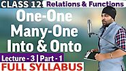 One-One, Many-one, Onto, Into Functions Class 12 Maths Chapter 1