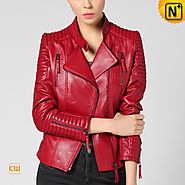 CWMALLS® Women's Red Leather Jacket CW650057