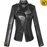 CWMALLS® Women's Leather Biker Jacket CW607021