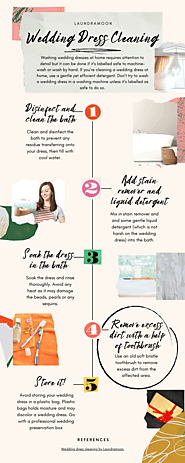 Wedding Dress Cleaning At Home - Infographic – Infographic by Laundramoon