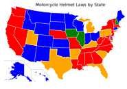 Motorcycle Helmet Law Map - Helmet Laws by US State Map