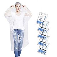 5 Pack Disposable Emergency Rain Ponchos for Adults