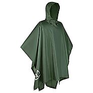 Terra Hiker Waterproof Rain Ponchos, Hiking Rain Jackets, Reusable Rain Coats for Outdoor Activities (Army Green)