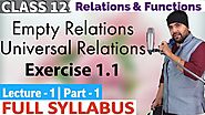 NCERT Solutions for Exercise 1.1 Relations and Functions Class 12 Maths