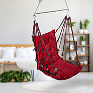 Soft Cotton Hammock Hanging Swing Chair Red - Curio Centre