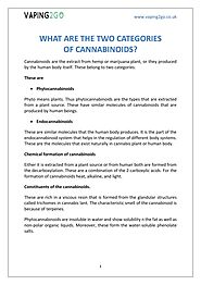 WHAT ARE THE TWO CATEGORIES OF CANNABINOIDS?