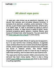 All about vape pens