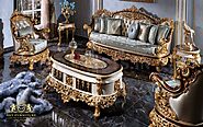 Luxury Upholstered Crown Style Living Room Furniture Set - DST Home Furniture Manufacturer Exporter