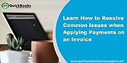 Resolve Common Issues when Applying a Payment towards an Invoice