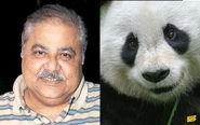 Satish Shah and a Panda