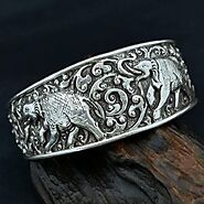 Elephant Bracelet: Nepali Bracelet - 925 Sterling Silver - Mantrapiece