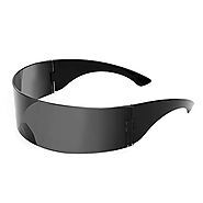 FEISEDY 80s Futuristic Visor CyberPunk Sunglasses