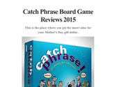 Catch Phrase Board Game Reviews 2015