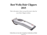 Best Wella Hair Clippers 2015