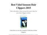 Best Vidal Sassoon Hair Clippers 2015