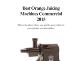 Best Orange Juicing Machines Commercial 2015