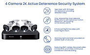 Lorex Smart 2K HD Active Deterrence Indoor/Outdoor Security System, 4 x 5MP Ultra HD Cameras w/Color Night Vision – I...