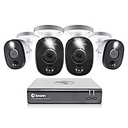 Swann 8 Channel 4 Camera Security System, Wired Surveillance 1080p HD DVR 1TB HDD, Audio Capture, Weatherproof, Color...
