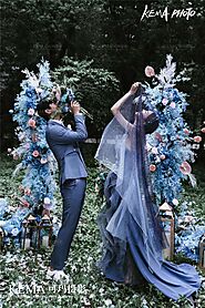 lễ cưới màu xanh dương