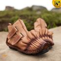 Womens Handmade Booties Leather Flat Shoes CW305006