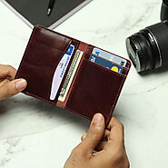 Front Pocket Leather Wallet - Cherry - FOXHACKLE