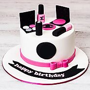 Order Now! Fashion and Makeup Theme Cakes Online Delivery in Delhi