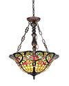 Chloe Lighting CH33389VR18-UH3 Tiffany-Style Victorian 3 Light Inverted Ceiling Pendant 18-Inch Shade, Multi-Colored