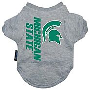 Michigan State Spartans Heather Grey Pet Dog T-Shirt by Hunter