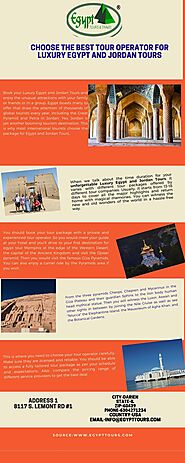Choose the best tour operator for luxry egypt and jordan tour
