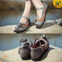 Ladies Leather Strap Ballet Flats Shoes CW305153