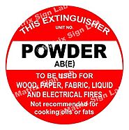 This Extinguisher Powder AB(E) - To Be Used For Wood, Paper, Fabric, Liquid And Electrical Fires Not Recommended For ...